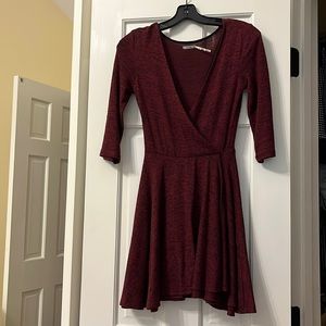 Kimchi Blue wrap dress in dark red size XS